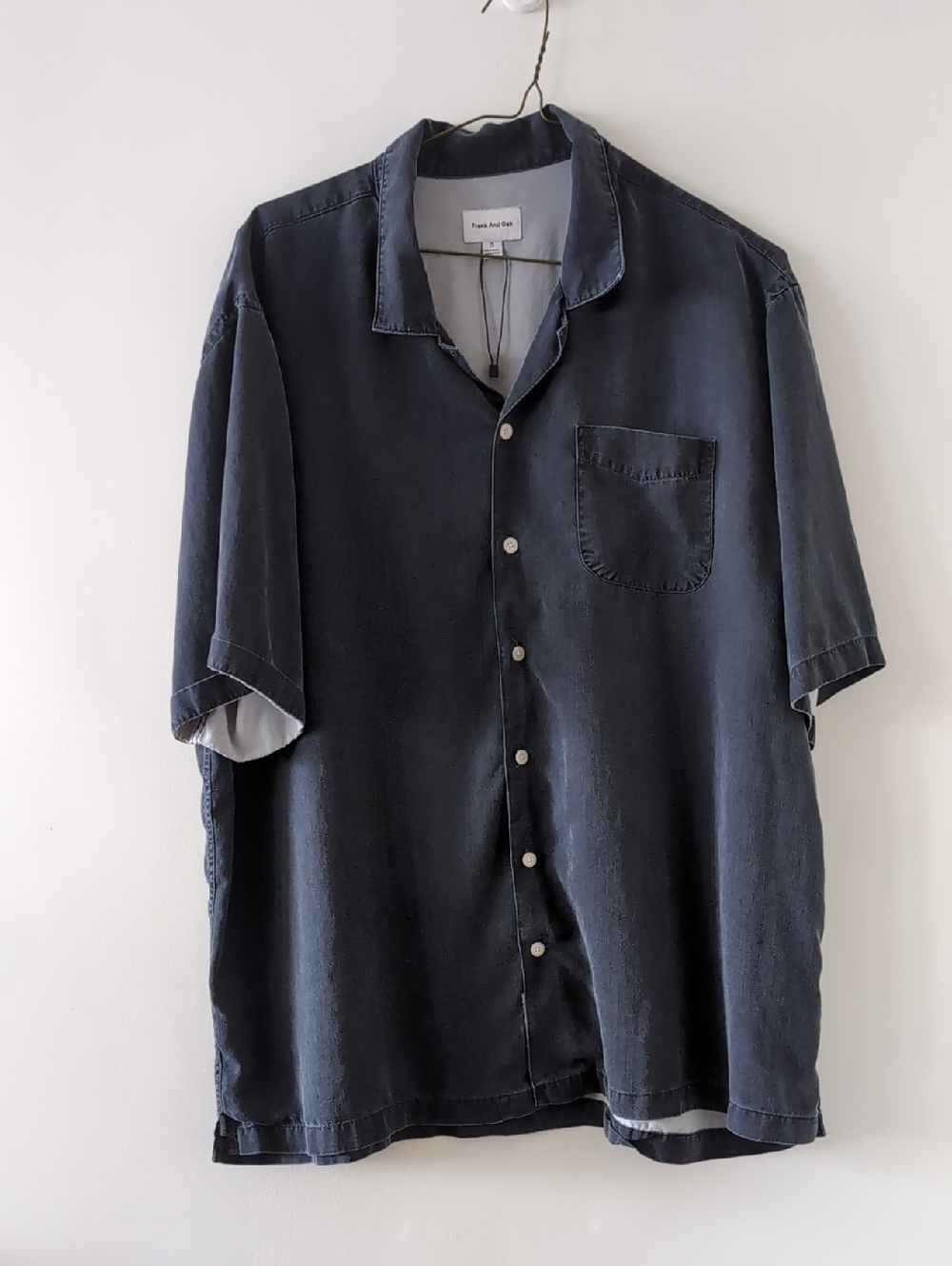 Frank And Oak Lyocell Short-Sleeve Button-Up Resort Shirt Size XL